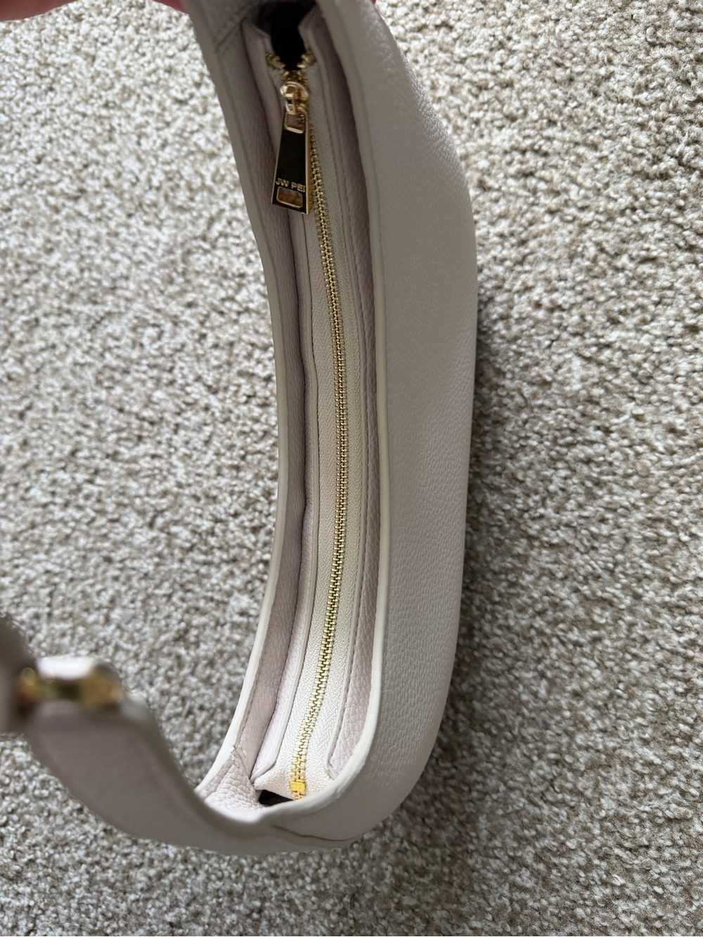 JW PEI Pebbled Vegan Leather Beige Hobo Shoulder Bag - Picture 9 of 10